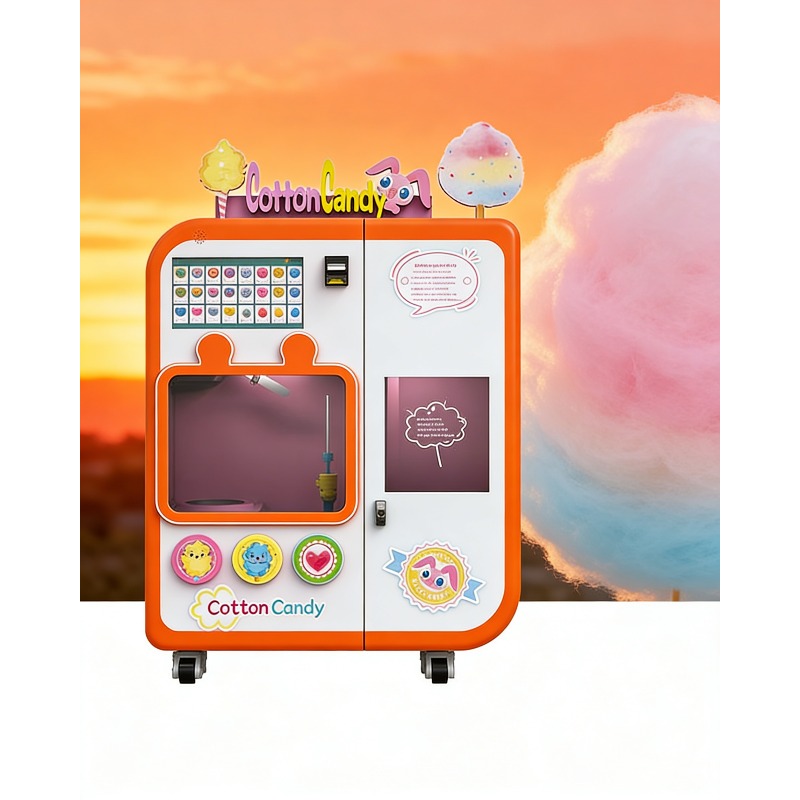 Arcade Vending Machines - Vollautomatischer Zuckerwatte-Automat mit Wechselsystem Kommerzieller 4-Geschmacks-Zuckerwatte-Hersteller