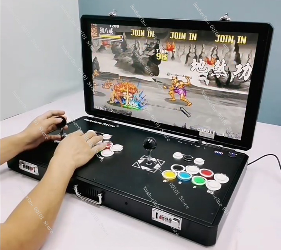 Arcade Vibes - Tragbare Retro-Arcade-Spielkonsole, Dual-Joystick-Controller Kampfspielgerät mit integrierten